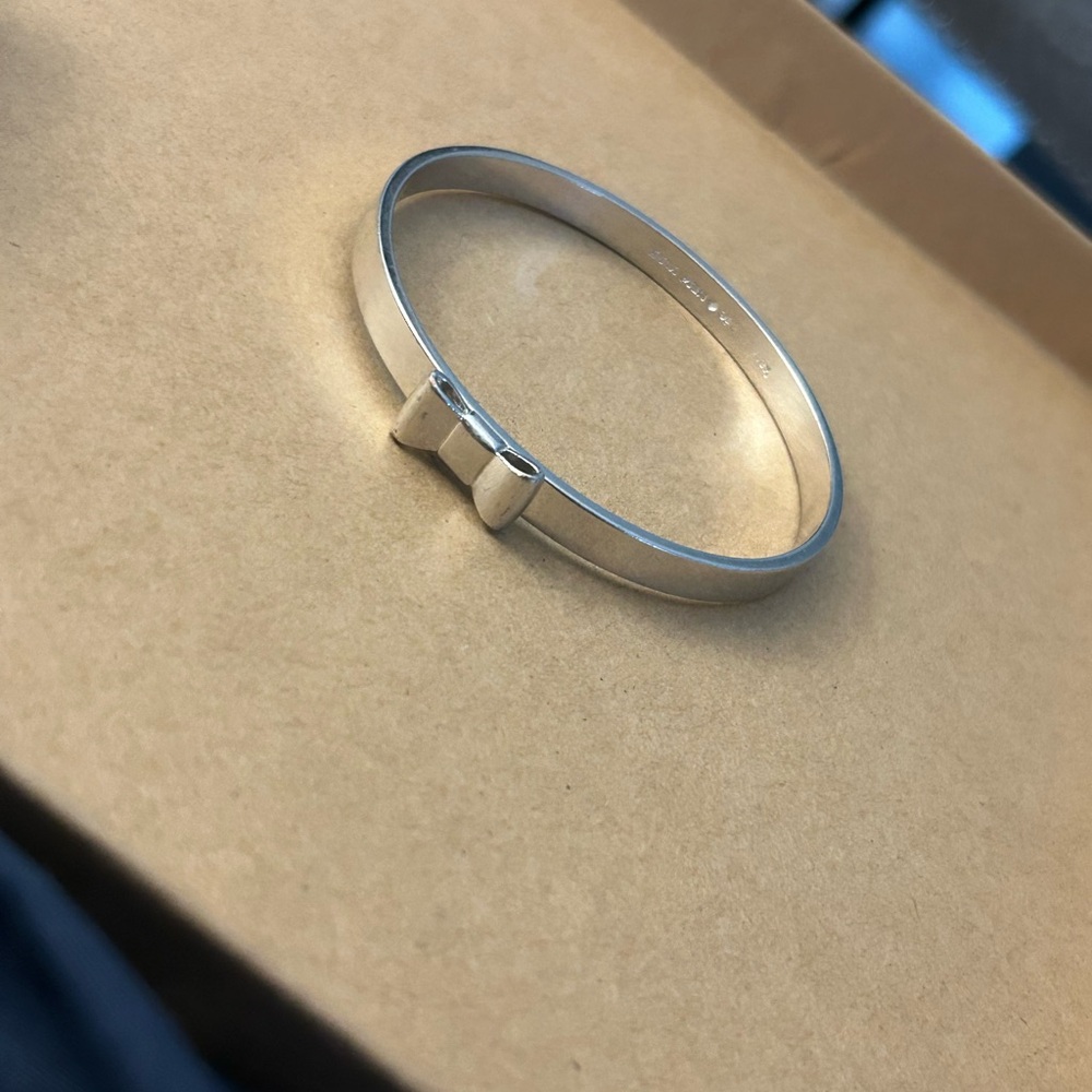 Kate Spade Silver Bow Bangle Bracelet